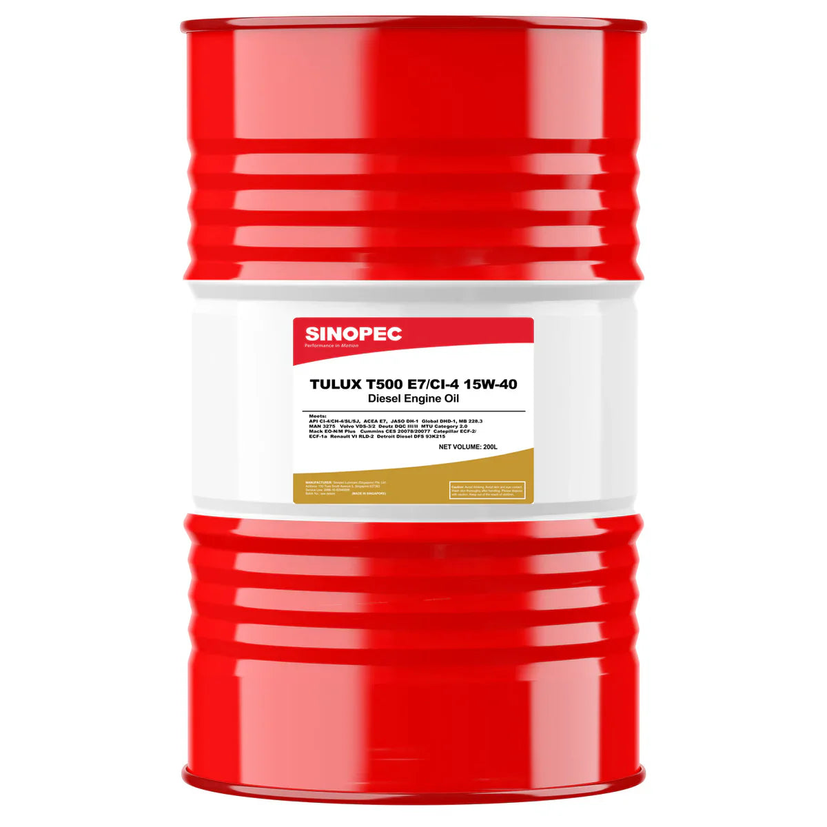 Tulux T500 15W40 E7, CI-4 Diesel Engine Oil 200L Drum