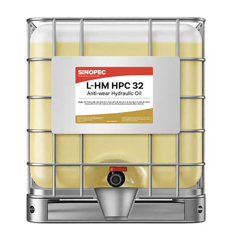 Sinopec L-HM HPC 32 anti-wear hydraulic oil container on a white background