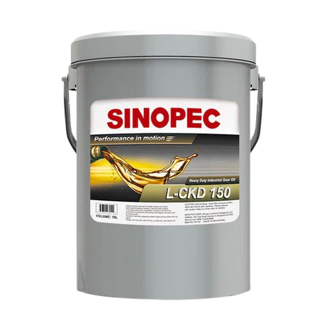 Front image of Sinopec L-CKD 150 Heavy Duty Industrial Gear Oil pail of 18L.