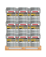 Front image of Sinopec L-CKD 220 Heavy Duty industrial Gear Oil pallet of 36 pails of 18 L.