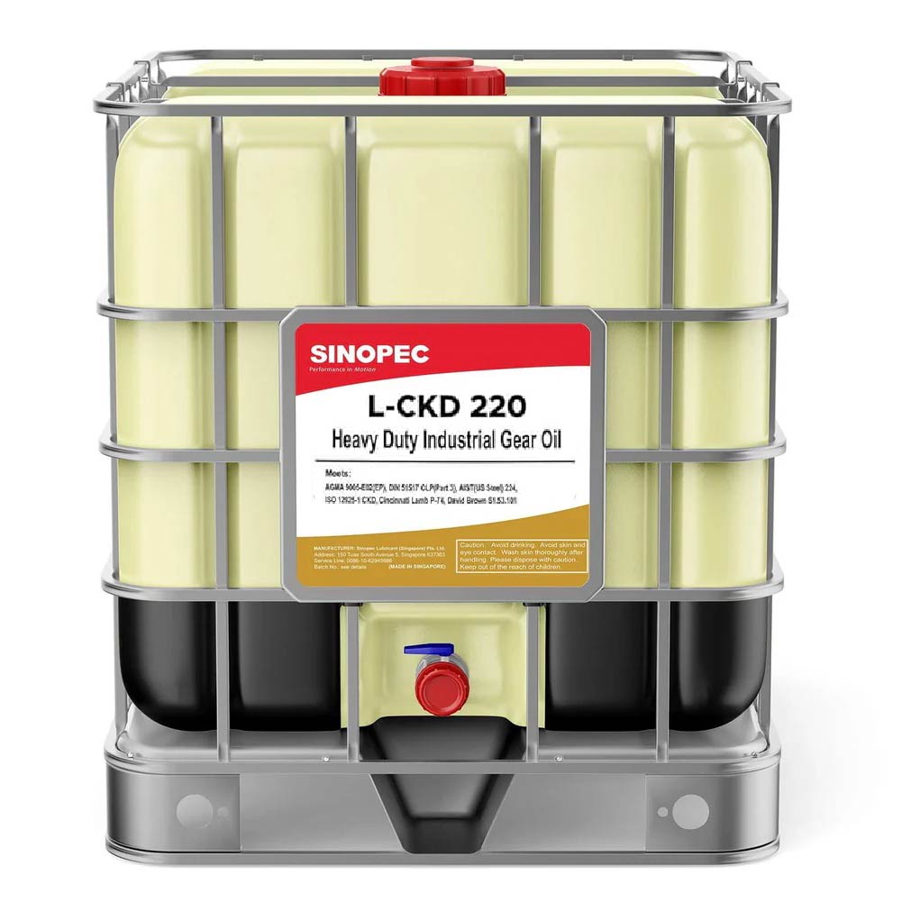 Front image of Sinopec_L-CKD_220_Sinopec L-CKD 220 Heavy Duty Industrial Gear Oil IBC_Tote of 1000L.