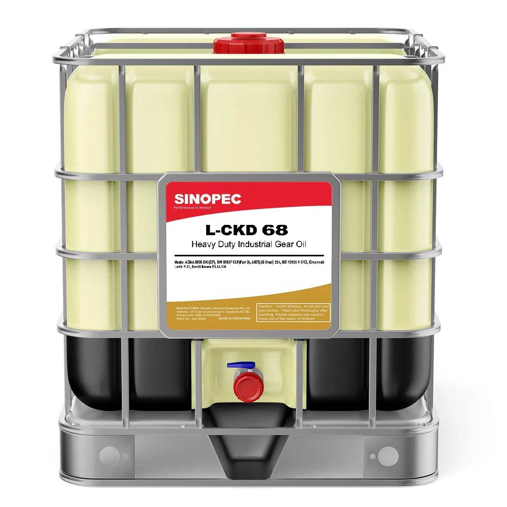 Front image of Sinopec L-CKD 68 IBC tote of 1000L.