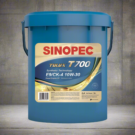 Front image of Sinopec_Tulux_T700_CK4_E9_10W30_Synthetic_Diesel_Engine_Oil Pail of 18L.
