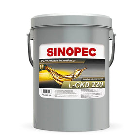 Sinopec L-CKD 220 oil container on a white background