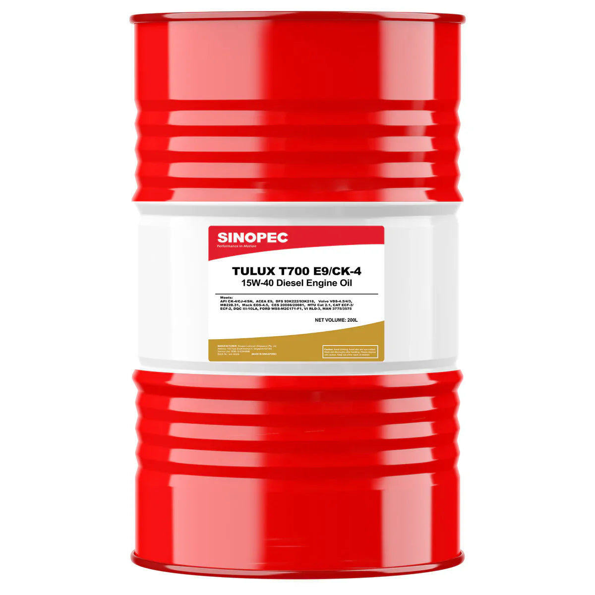 Tulux T700 15W40 E9, CK-4 Synthetic Diesel Engine Oil 200L Drum